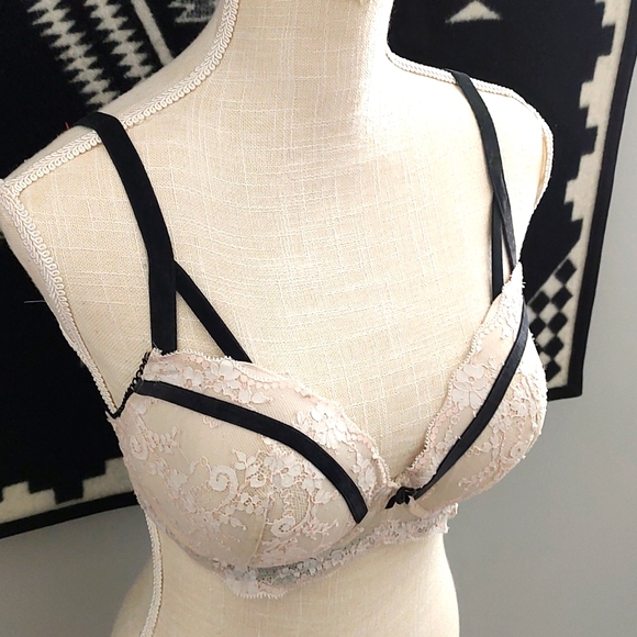 🧁GUC Victoria's Secret Dream Angels Lined Demi Underwire Bra, Pink/🖤, 34DD - Picture 2 of 10